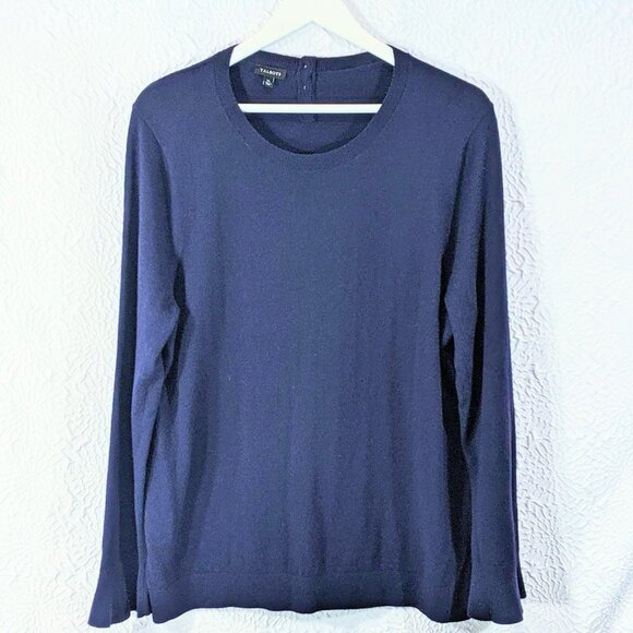 Talbots Navy Blue Lambswool Blend Pullover Sweater - Picture 1 of 7